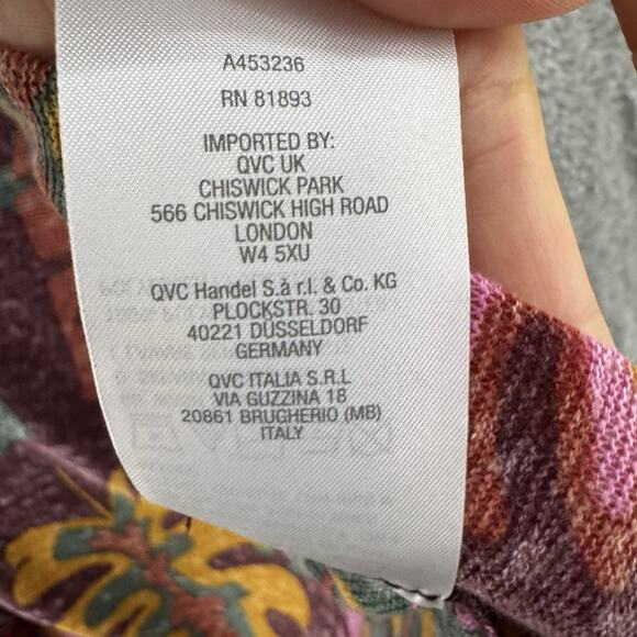 GILI Cardigan Women XXS Burgundy Floral Long Open Front Long Sleeve Boho Art - Picture 13 of 13